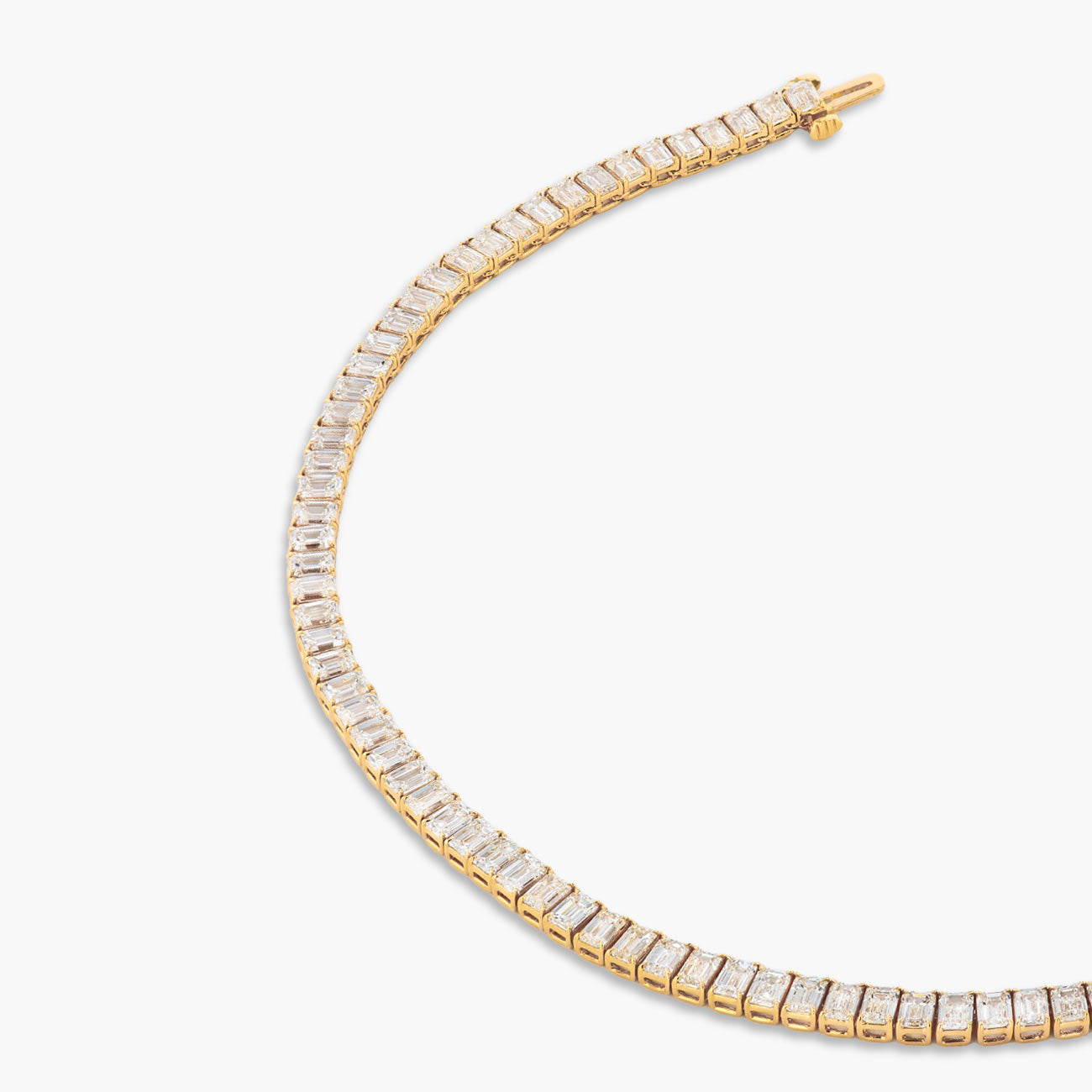 26 Carat Emerald Cut Diamond Tennis Necklace