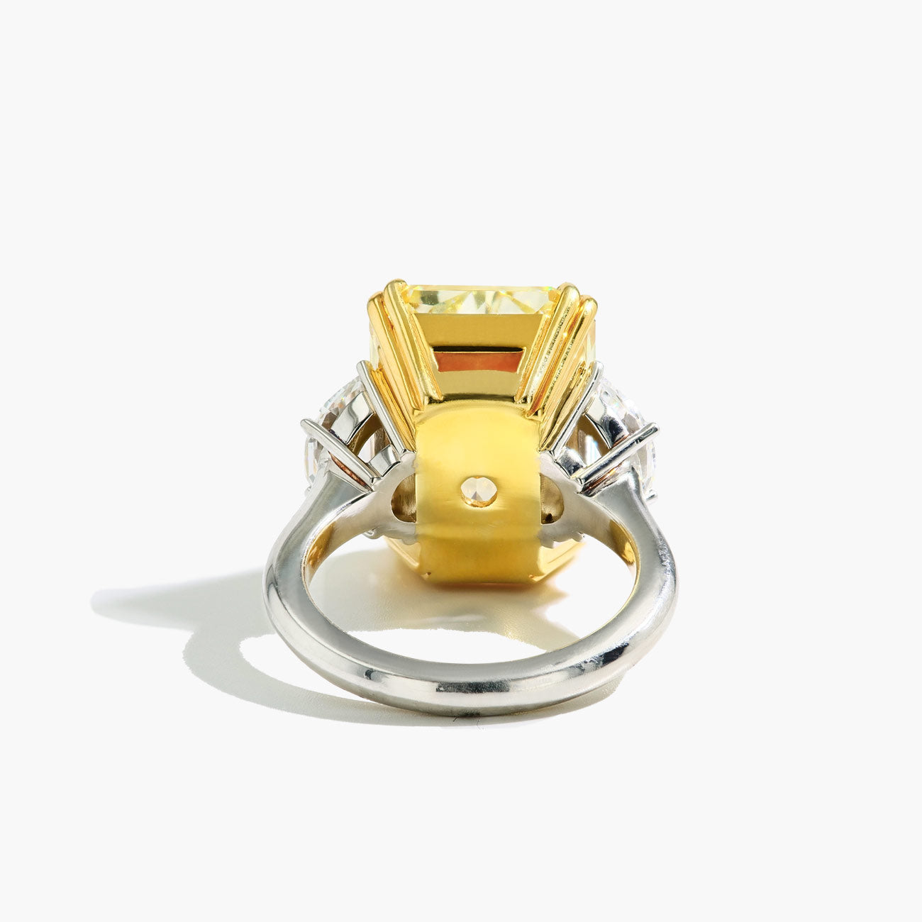 Three-Stone 12 Carat Fancy Yellow GIA Certified Diamond Ring