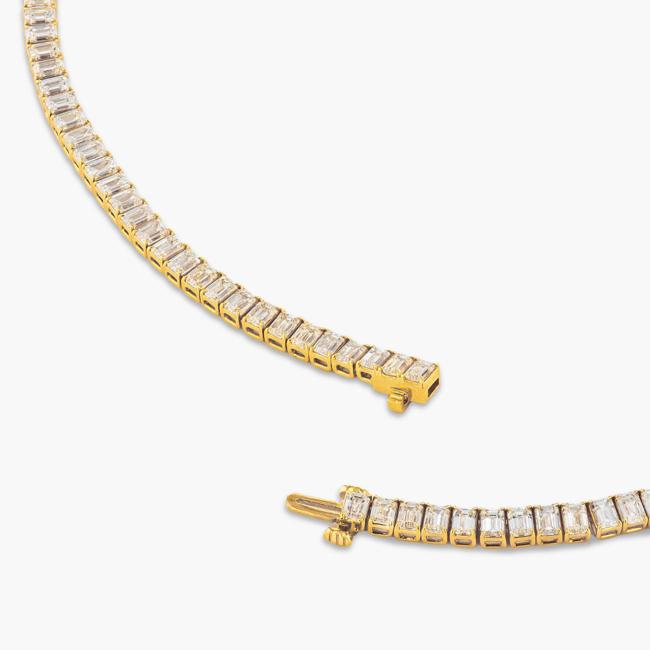 26 Carat Emerald Cut Diamond Tennis Necklace