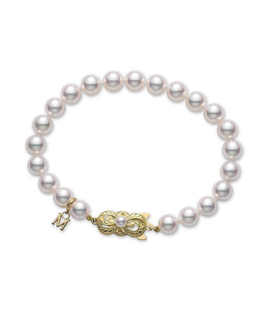 Mikimoto Yellow Gold Pearl Bracelet