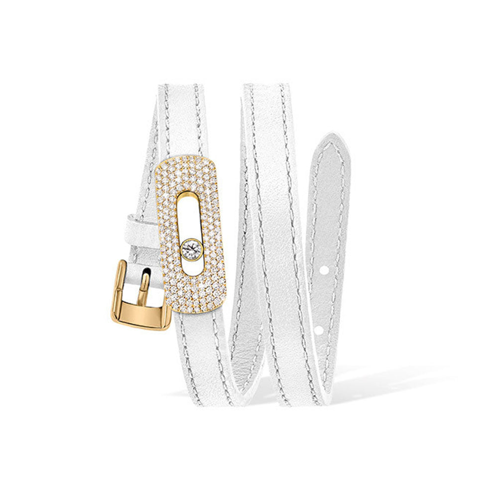 Messika My Move Yellow Gold Pave Diamond Motif Bracelet