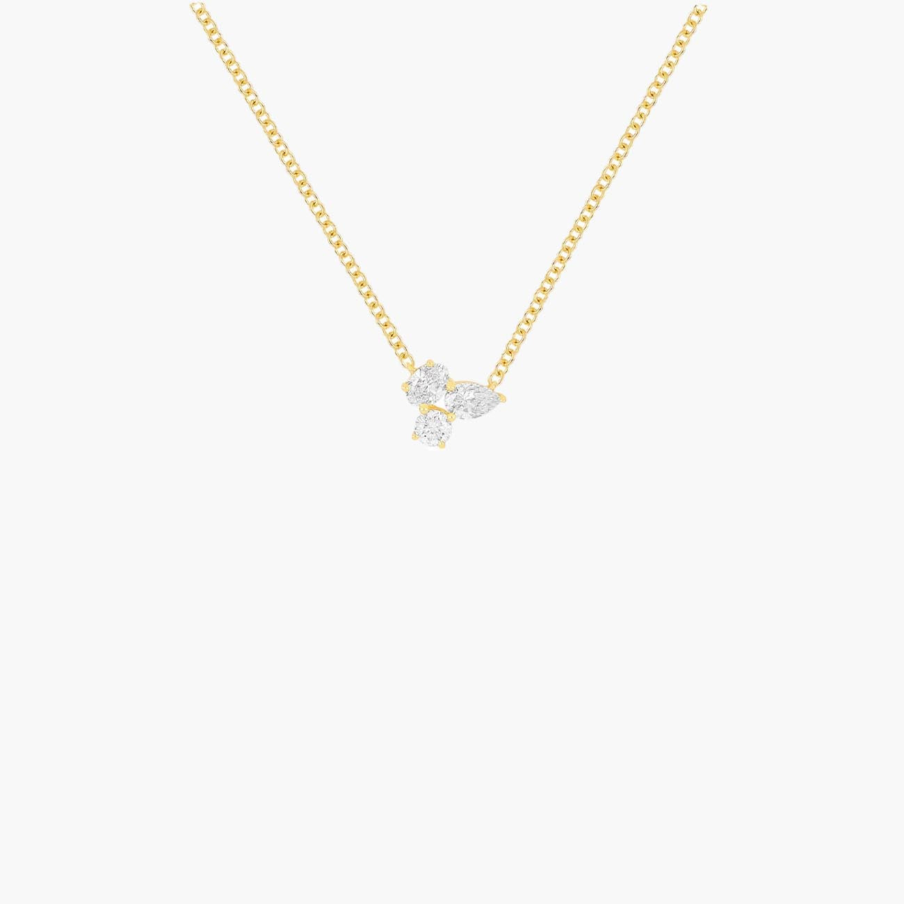 EF Collection Triple Diamond Cluster Necklace