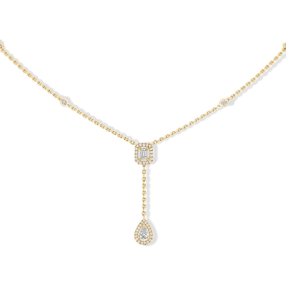 Messika My Twin Yellow Gold Diamond Tie Necklace