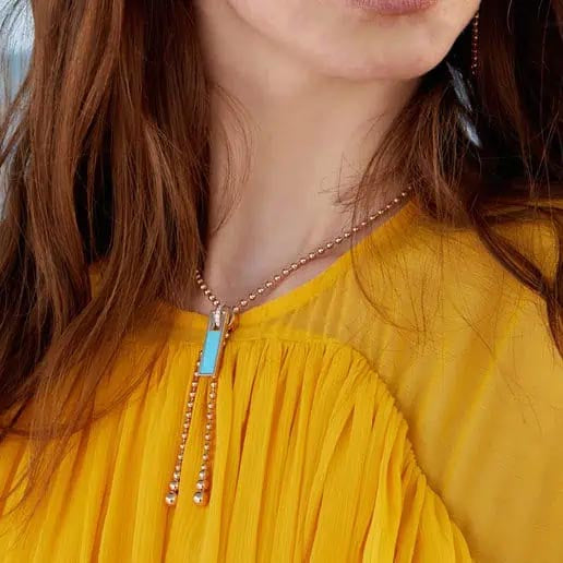 Roberto Coin Art Deco Turquoise Zipper Necklace