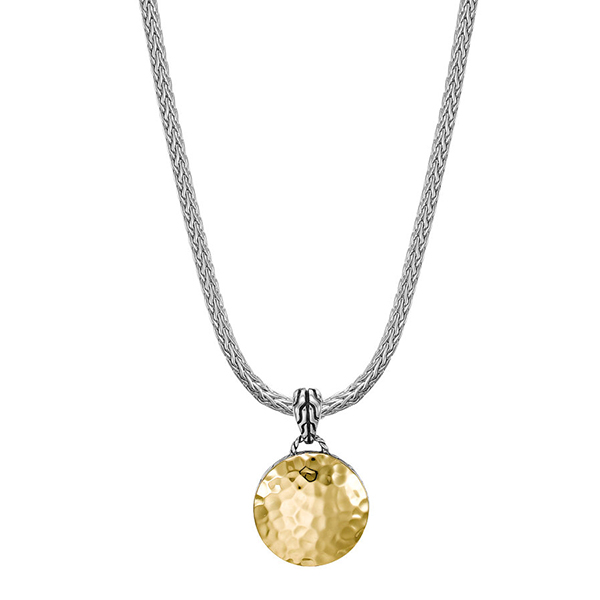 John Hardy Palu 18K Gold & Silver Round Pendant on Chain Necklace