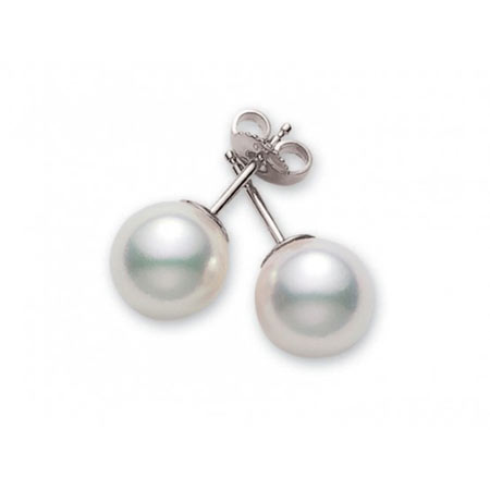 Mikimoto 4-4.5mm A+ Pearl Stud Earrings - 18kt White Gold
