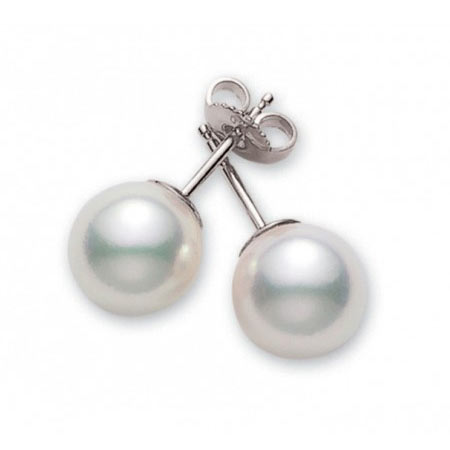Mikimoto 9mm A+ Pearl Stud Earrings - 18kt White Gold