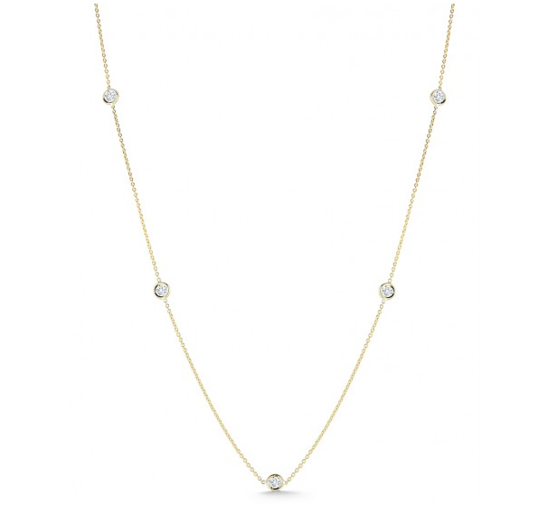 Roberto Coin Diamonds By The Inch Yellow Gold Necklace .25ctw