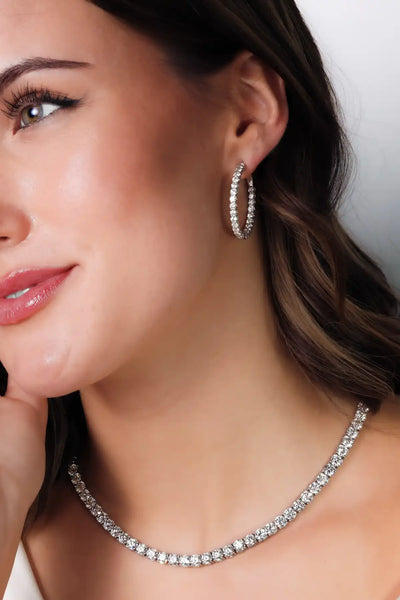 Diamond Hoop Earrings - Brand Collection