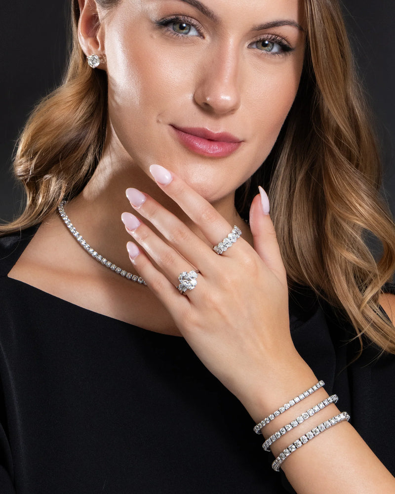 A Woman Wearing Diamond Essentials