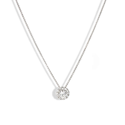 .30 Carat Round Illusion Diamond Necklace in 14k White Gold - Private Label product