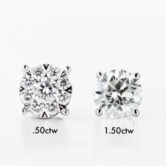 1.50 Carat Look Illusion Diamond Studs (.50ctw)