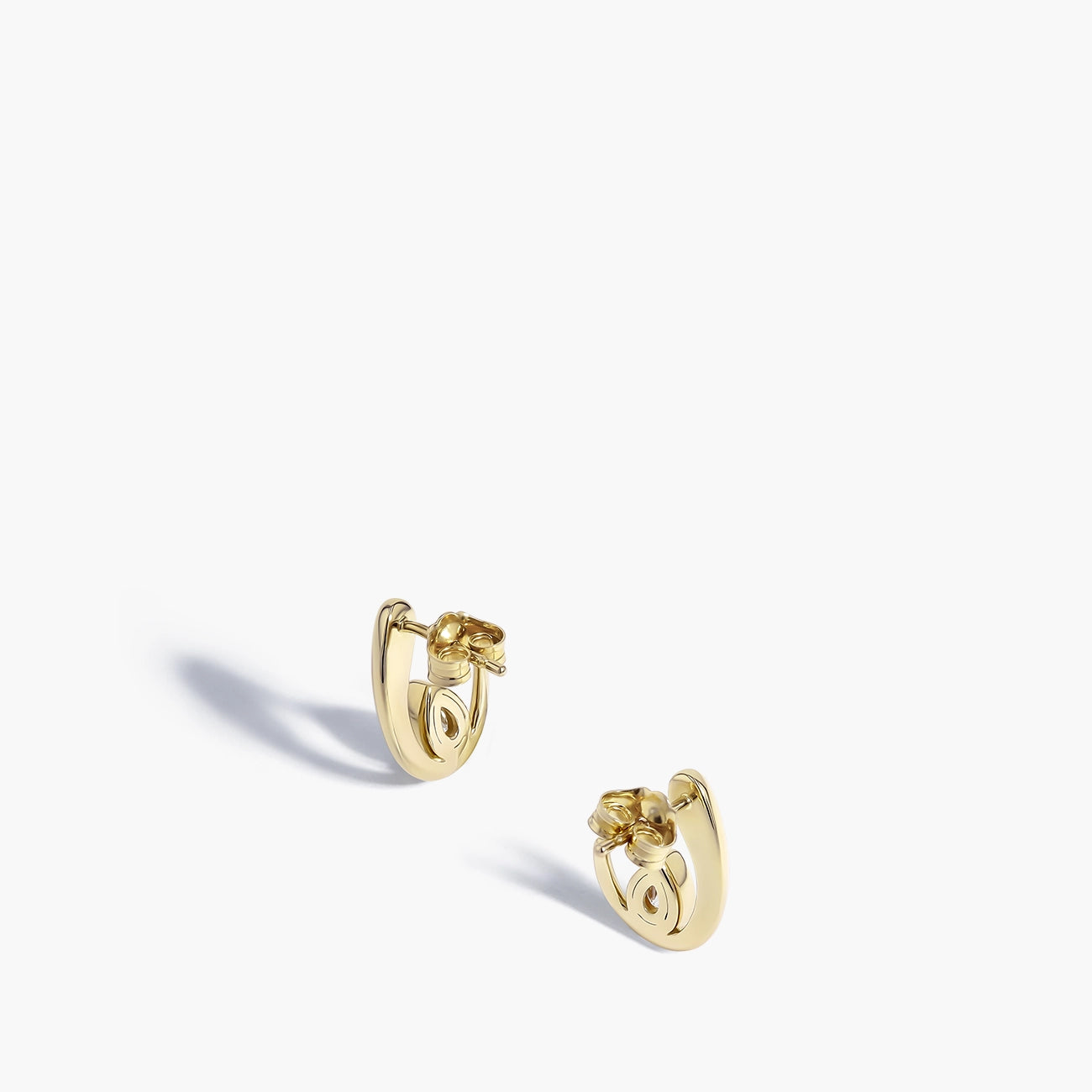 0.5 Carat Diamond Earrings in 14K Yellow Gold, side view