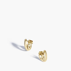 0.5 Carat Diamond Earrings in 14K Yellow Gold, side view