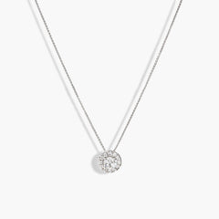 .75 Carat Round Illusion Diamond Necklace in 14k White Gold