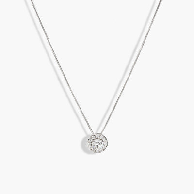 .75 Carat Round Illusion Diamond Necklace in 14k White Gold - Private Label product