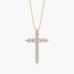 OM Jewelry 14K Gold 0.75 CTTW Lab-Grown Diamond Cross YG