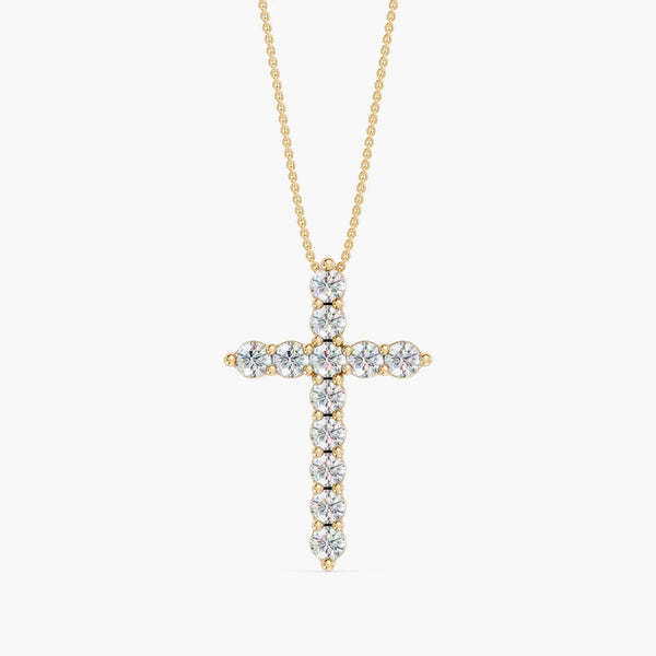 OM Jewelry 14K Gold 0.75 CTTW Lab-Grown Diamond Cross YG