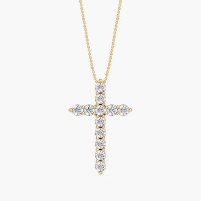 14K Gold 0.75 Carat Lab Grown Diamond Cross Necklace - Private Label product