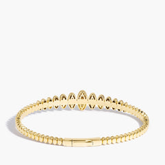0.96 Carat Oval Diamond Bracelet in 14K Yellow Gold, back view 