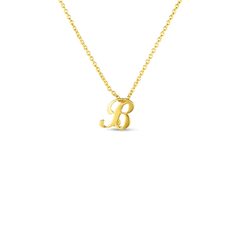 Roberto Coin Yellow Gold Script Initial Necklace