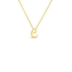Roberto Coin Yellow Gold Script Initial Necklace