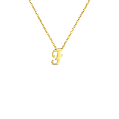 Roberto Coin Yellow Gold Script Initial Necklace