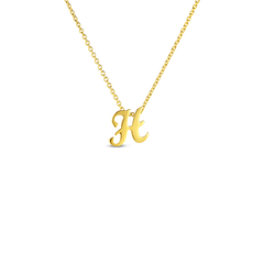 Roberto Coin Yellow Gold Script Initial Necklace