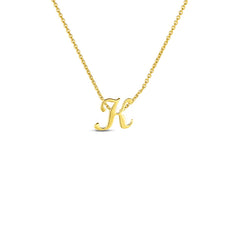 Roberto Coin Yellow Gold Script Initial Necklace