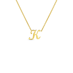 Roberto Coin Yellow Gold Script Initial Necklace