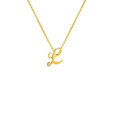 Roberto Coin Yellow Gold Script Initial Necklace