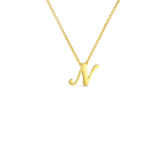 Roberto Coin Yellow Gold Script Initial Necklace