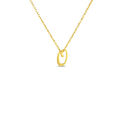 Roberto Coin Yellow Gold Script Initial Necklace
