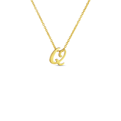 Roberto Coin Yellow Gold Script Initial Necklace