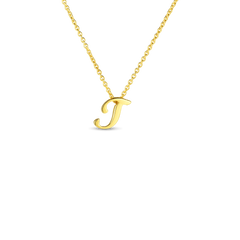 Roberto Coin Yellow Gold Script Initial Necklace