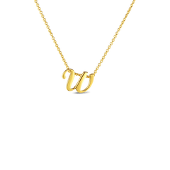 Roberto Coin Yellow Gold Script Initial Necklace