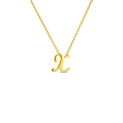 Roberto Coin Yellow Gold Script Initial Necklace
