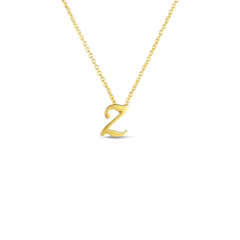 Roberto Coin Yellow Gold Script Initial Necklace