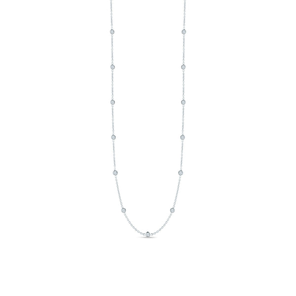 Roberto Coin Diamond Station Necklace in White Gold