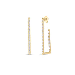 Roberto Coin Rectangular Diamond Hoop Earrings