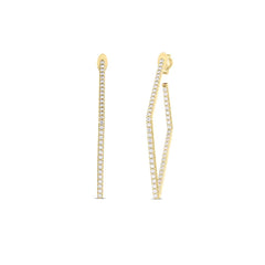 Roberto Coin Square Diamond Hoop Earrings