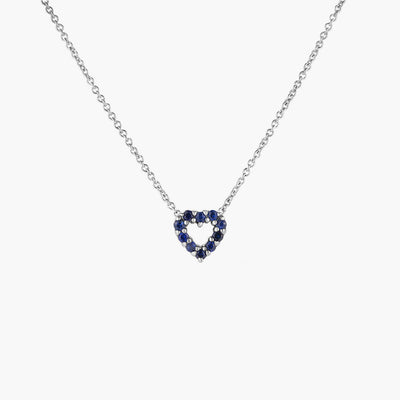 Roberto Coin Tiny Treasures Diamond and Blue Sapphire Reversible Heart Necklace - Roberto Coin product