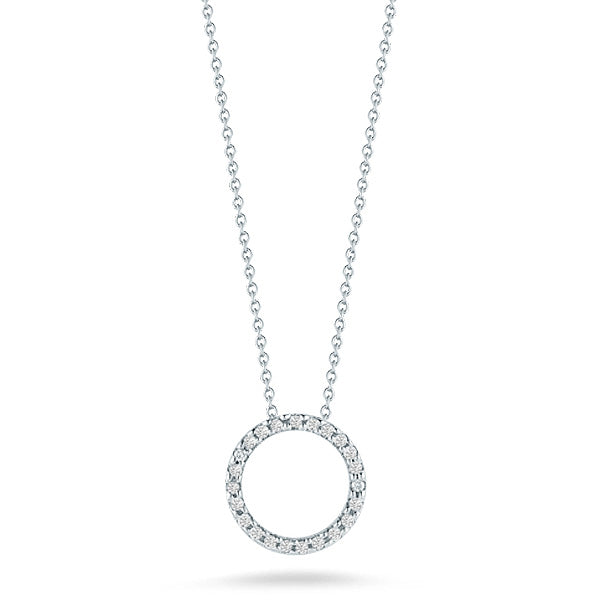 Roberto Coin Tiny Treasures Diamond Circle Necklace .10ctw