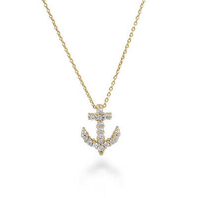 Roberto Coin Yellow Gold Diamond Anchor Pendant - Roberto Coin product