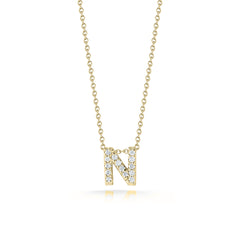 Roberto Coin Tiny Treasures Initial Thoughts Necklace Yellow Gold