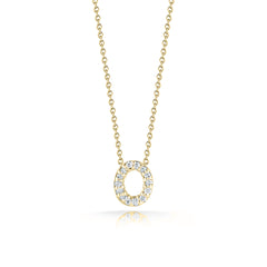 Roberto Coin Tiny Treasures Diamond Initial Necklace in Yellow Gold - O