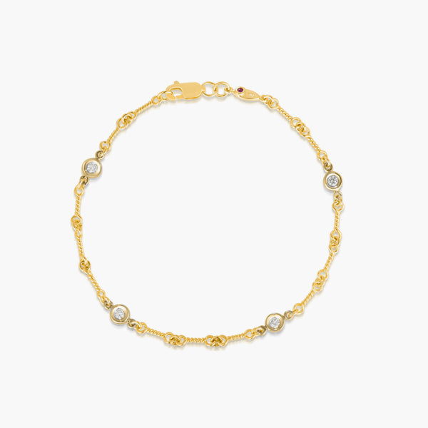 Roberto Coin Four Diamond Station Chain Bracelet