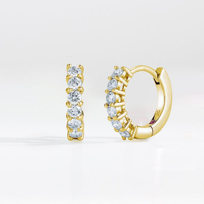 Roberto Coin Yellow Gold Diamond Huggie Earrings Hoop - Roberto Coin product