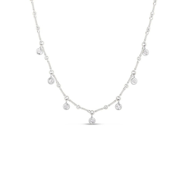 Roberto Coin DogBone White Gold Diamonds Necklace