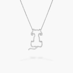 Roberto Coin Tiny Treasures Diamond Dog Pendant Necklace in 18K White Gold